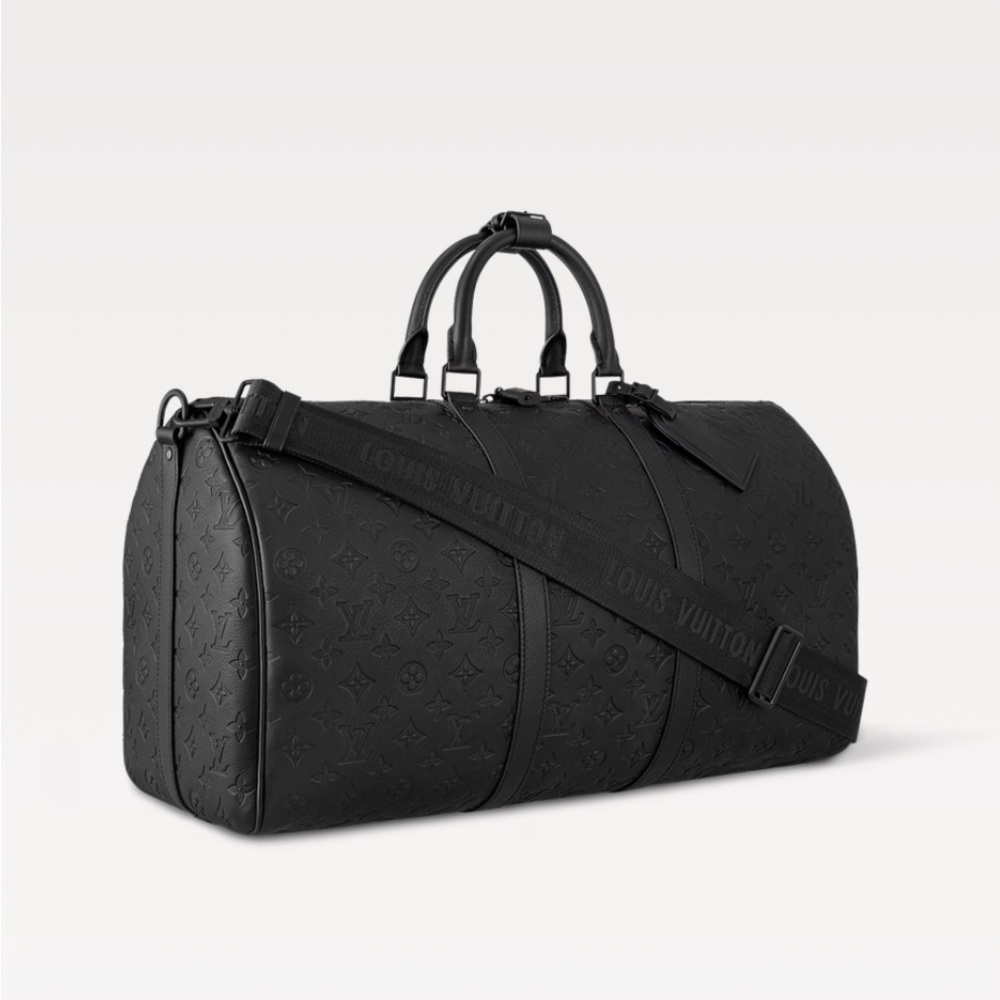 Louis Vuitton Black Duffel Bag with Detachable Strap